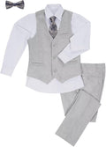 Boys Linen Suits for Kids Summer Slim Fit 3 Piece Beach (Style LRCG)