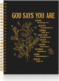 God Says You Are Funny Black Golden Spiral Notebook - A5 Prayer