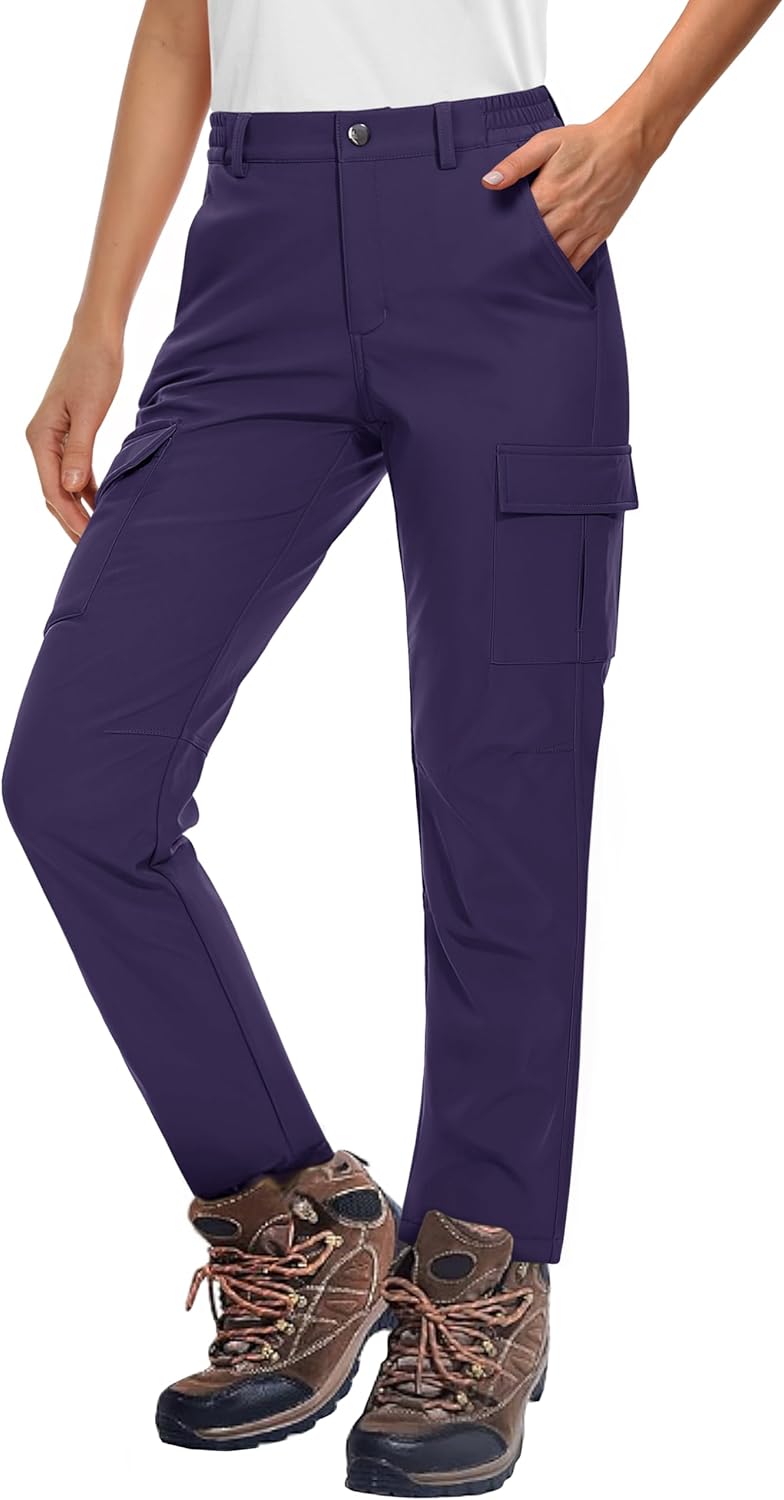 Women's Fleece Lined Winter Hiking Waterproof Insulated Pants