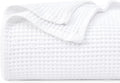 100% Cotton Waffle Weave Blanket Twin Size - Lightweight Warmth