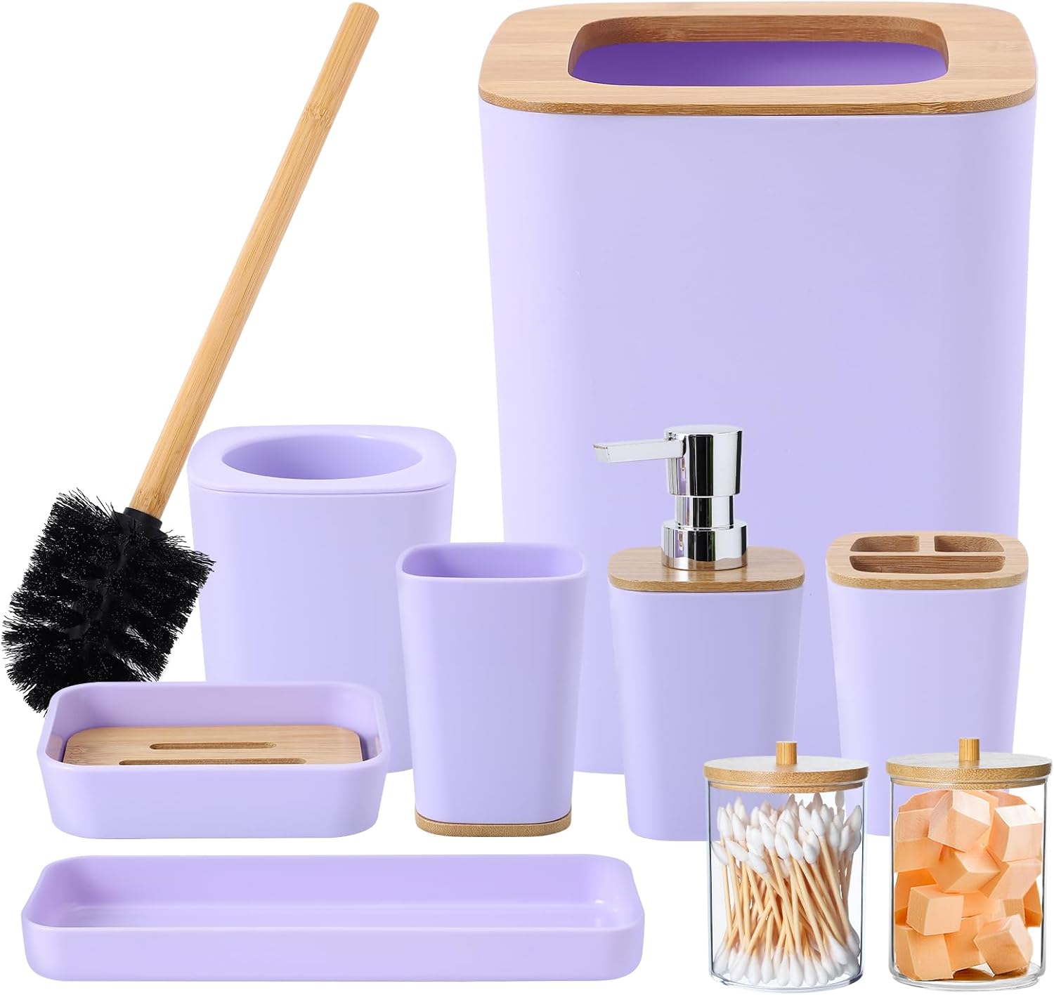Light Purple Bathroom Accessories Set for Modern Home Decor