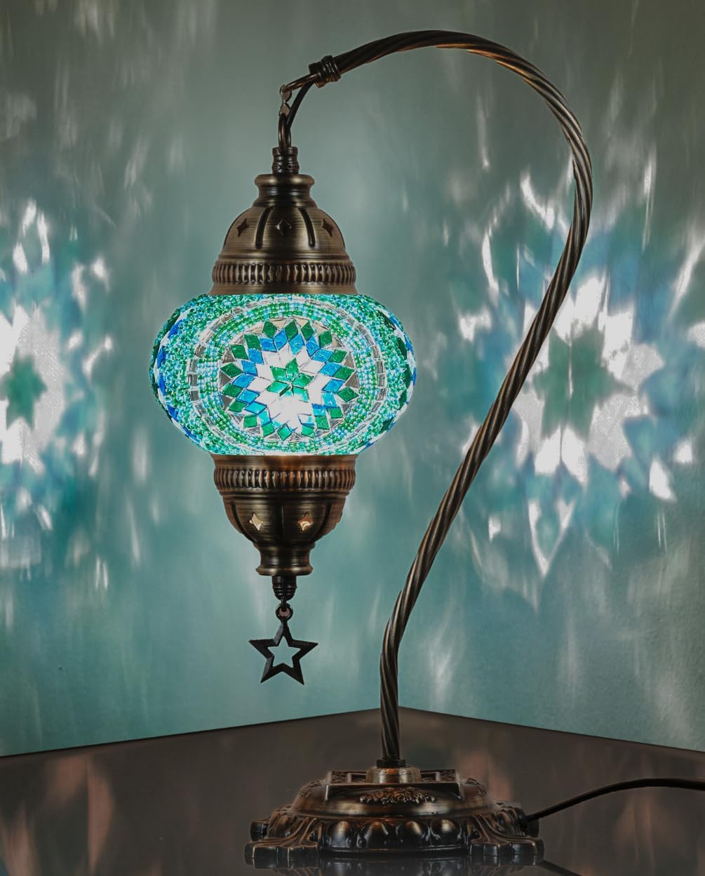 Handcrafted Turkish Moroccan Mosaic Table Lamp for Any Space