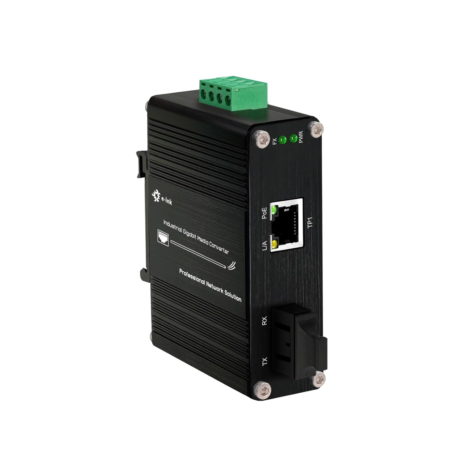 Industrial Gigabit Fiber Media Converter with PoE and Auto Detection