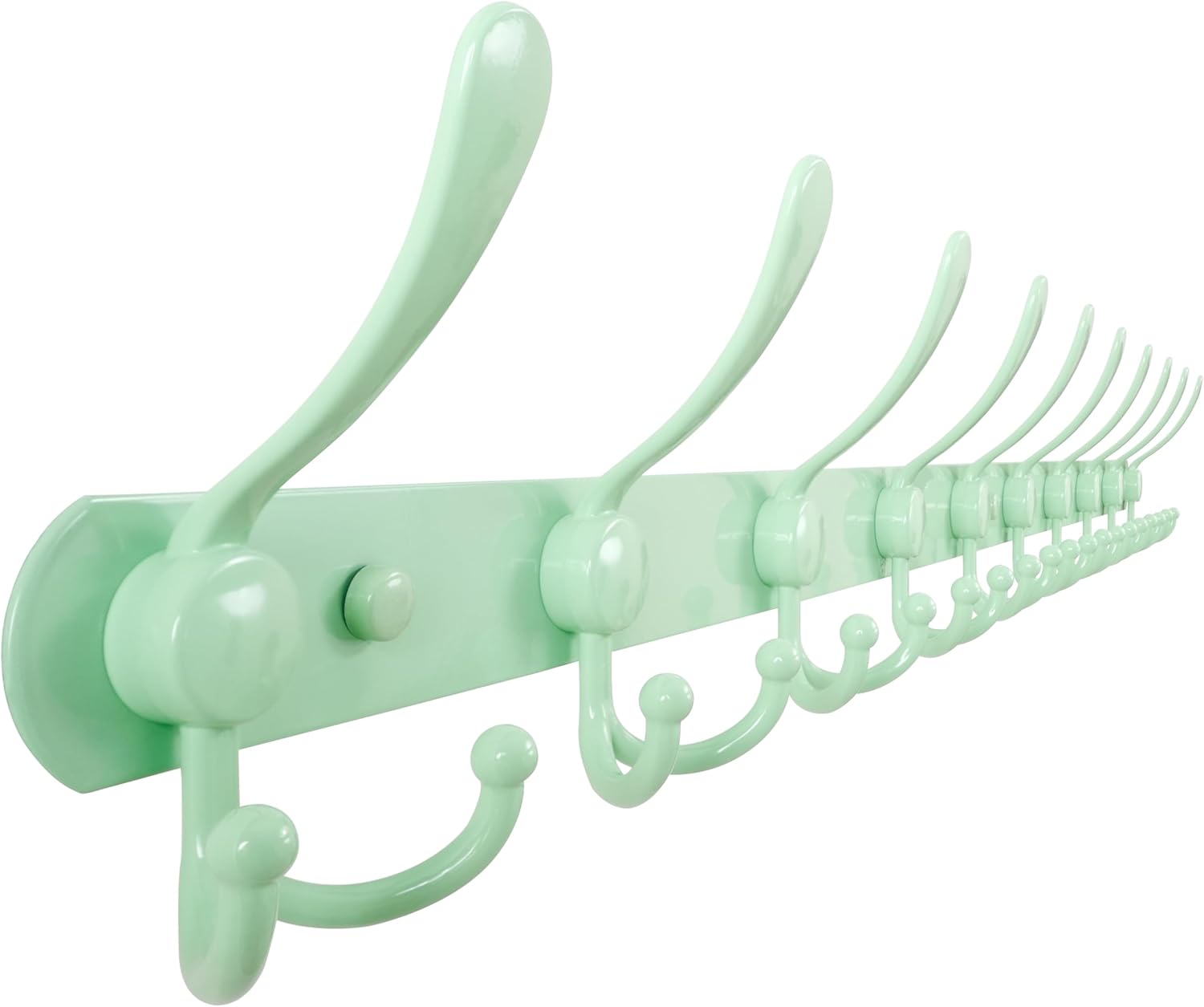 Dseap Coat Rack Wall Mount - Heavy Duty 10 Tri-Hooks Green