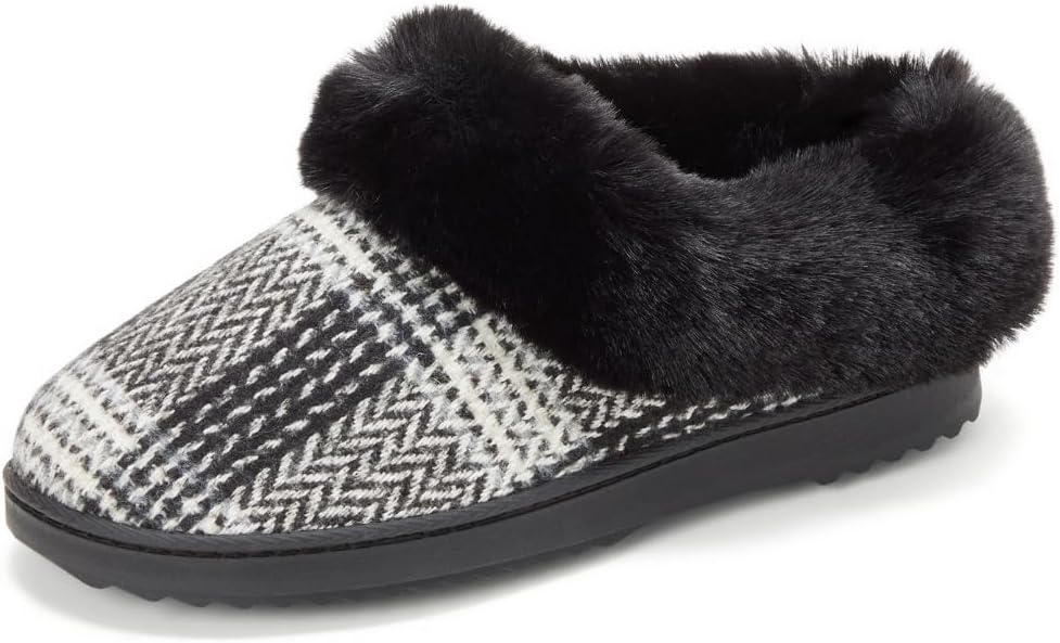 Dearfoams Hannah Chenille Knit Clog Slippers for Cozy Comfort