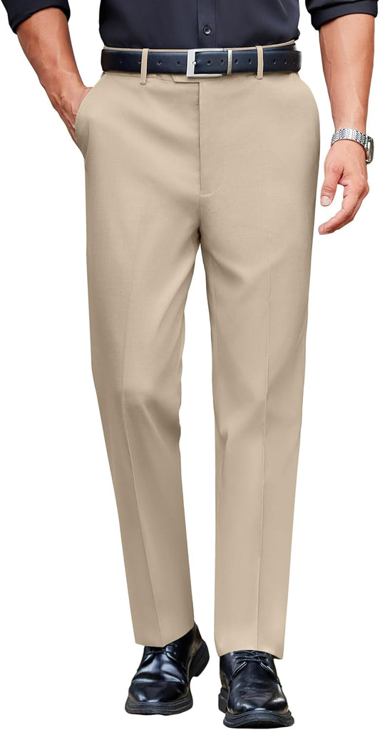 COOFANDY Mens Classic Casual Dress Pants with Expandable Waist