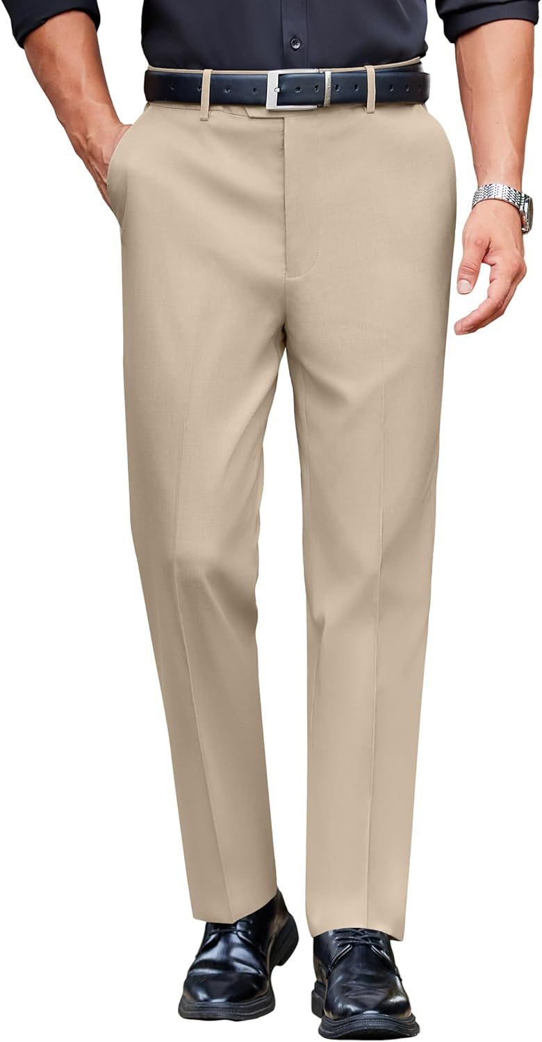 COOFANDY Mens Classic Casual Dress Pants with Expandable Waist