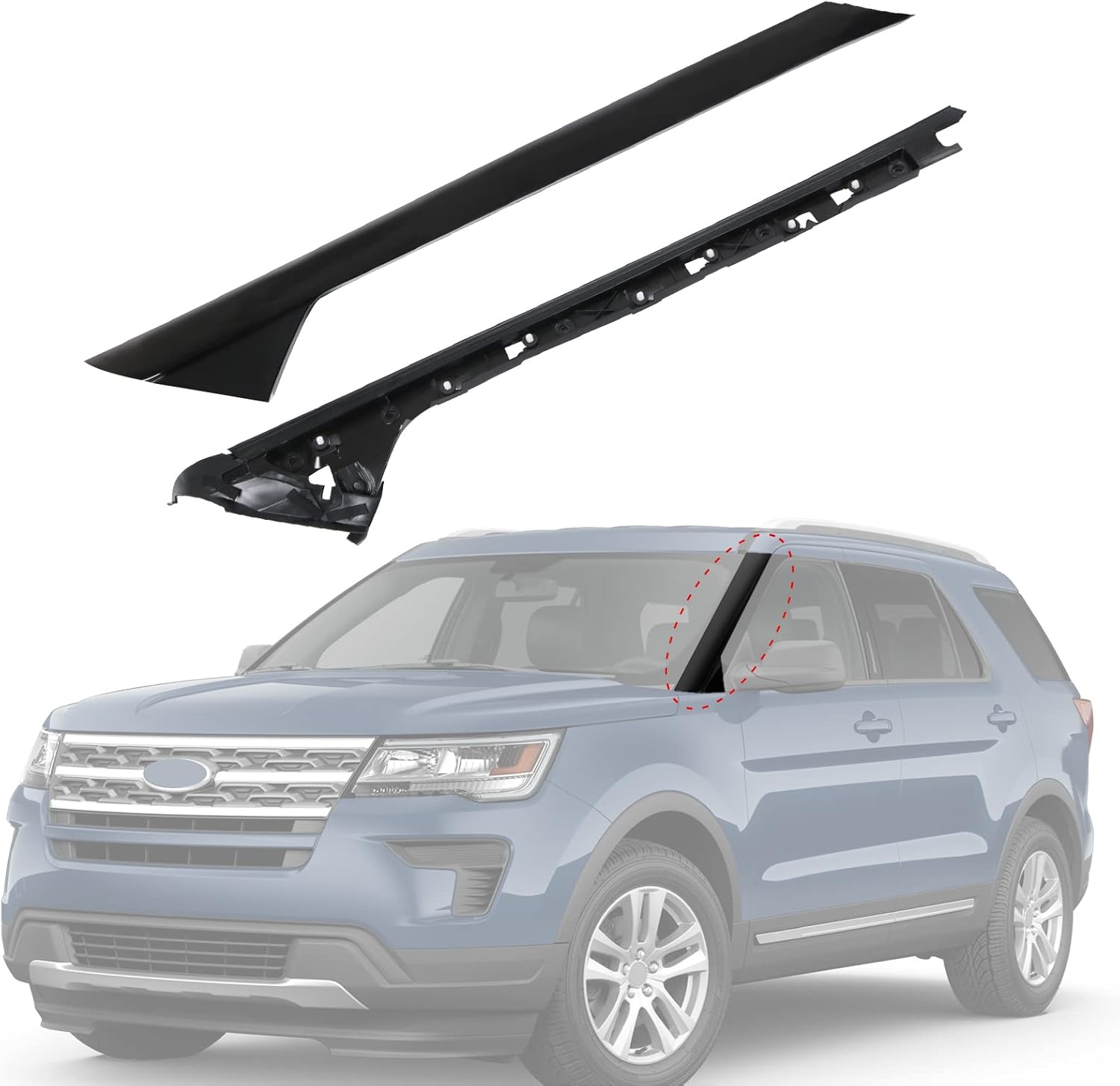 A-Pillar Front Molding Windshield Trim for 2011-2019 Ford Explorer