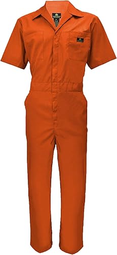 Natural Uniforms Mens Short Sleeve Zip Up Coverall for Comfort