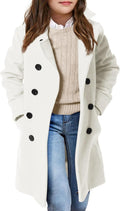 Haloumoning Girls Double Breasted Trench Coat for Kids 5-14 Years