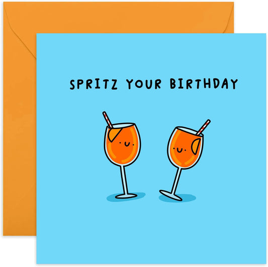 Cute Aperol Cocktail Birthday Card for Her!