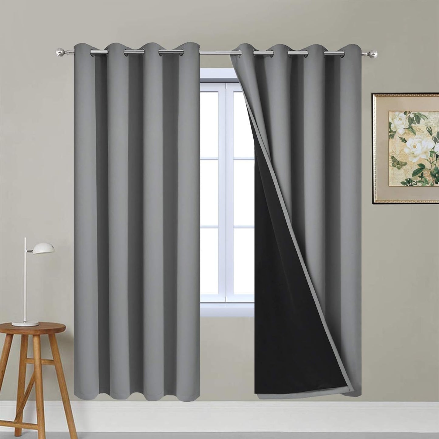 Yakamok Gray Full Shading Curtain Panels for Ultimate Privacy