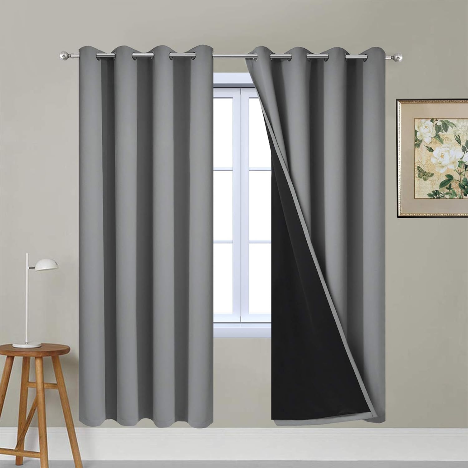 Yakamok Gray Full Shading Curtain Panels for Ultimate Privacy