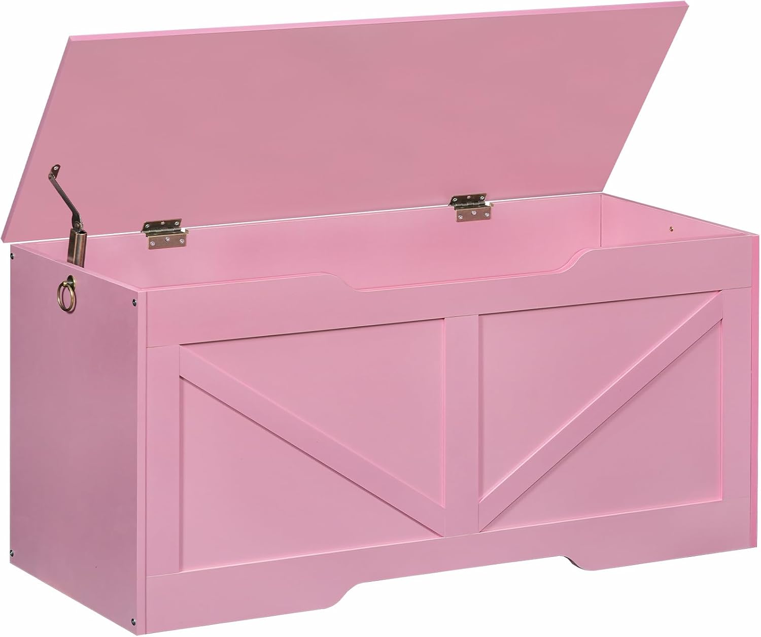 HOOBRO Storage Bench: Retro Wooden Toy Box Organizer in Pink