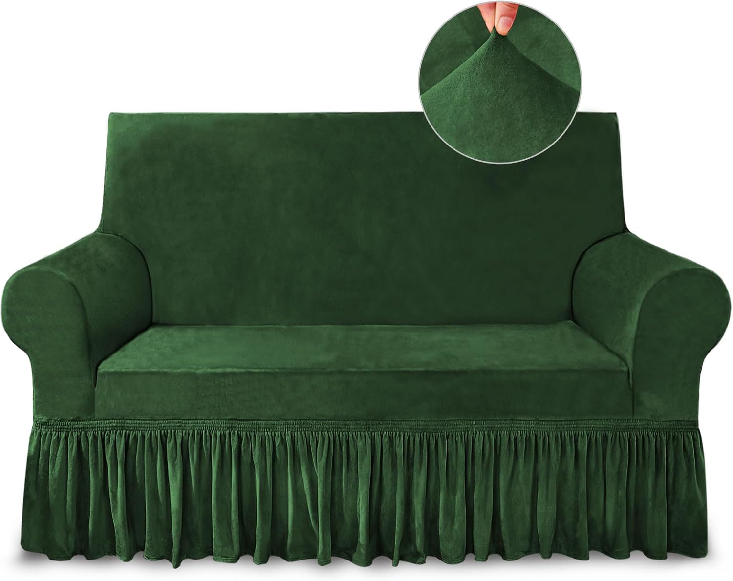 NICEEC Loveseat Cover Super Soft Green Slipcover for Couches