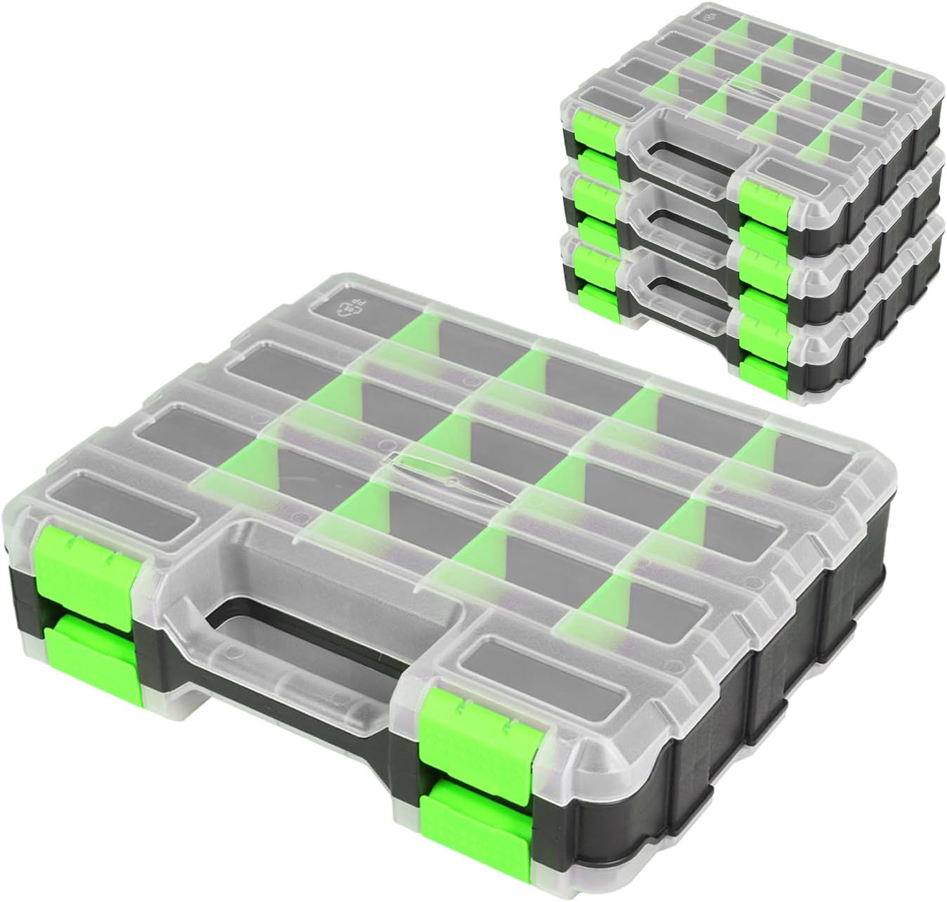 34-Compartment Tool Box with Transparent Lid for Organizing Gear