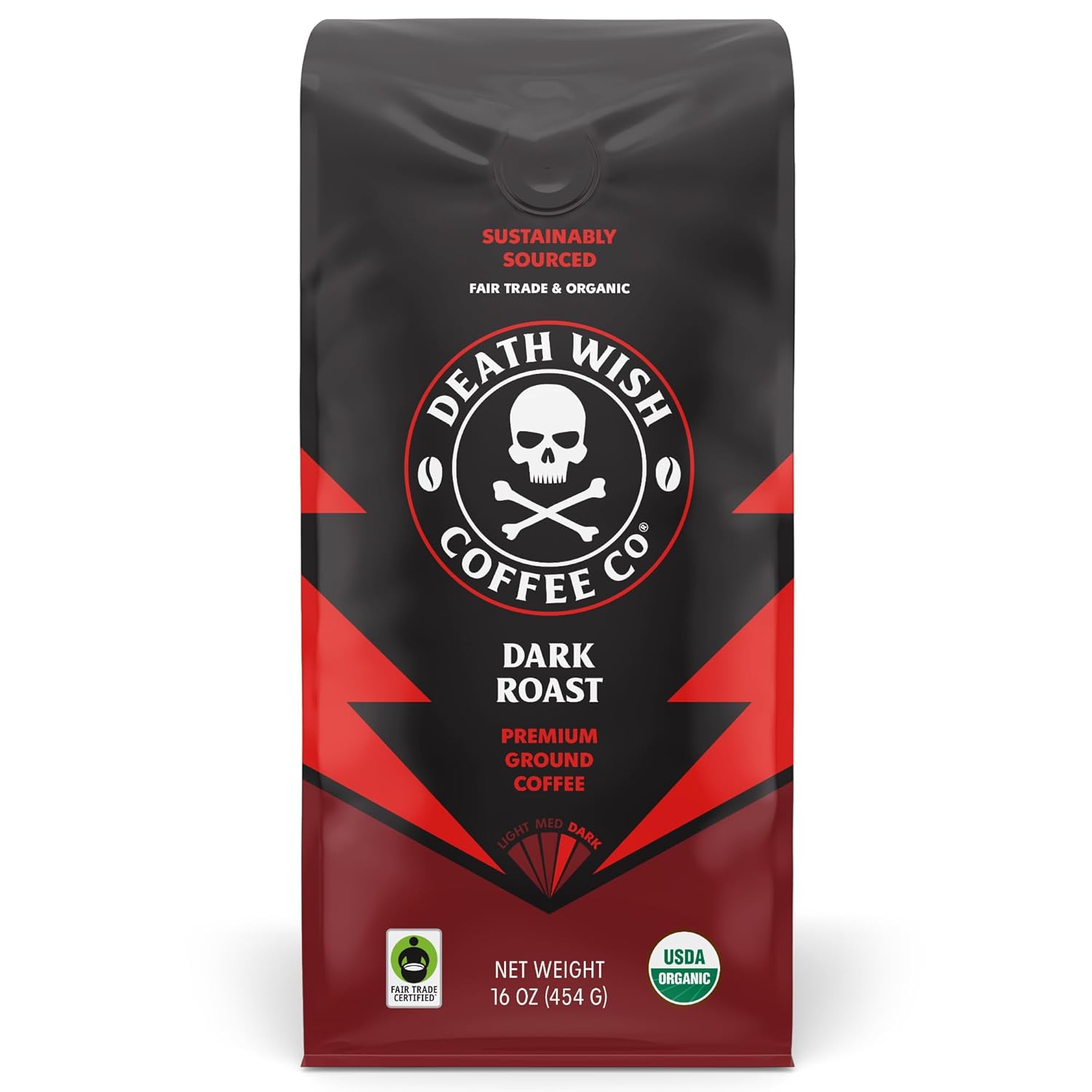 Death Wish Organic Dark Roast Coffee, 16oz