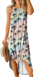 Women's Summer Halter Side Slit Maxi Beach Dress - Breezy Resort Wear