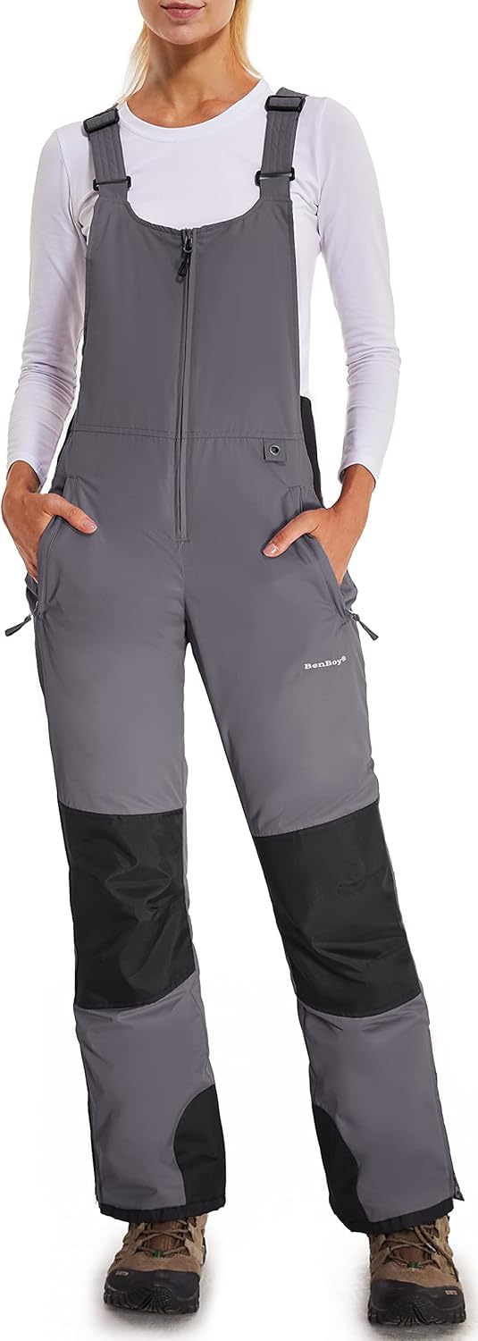 BenBoy Women's Waterproof Insulated Snow Bibs