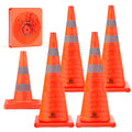 RoadHero 28 Inch Collapsible Traffic Cones 6 Pack - Foldable Safety