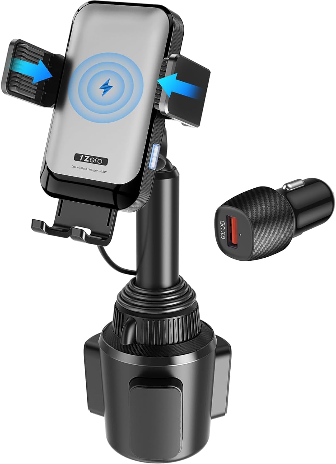 1Zero Auto Clamping Wireless Car Charger - Fast 15W Charging for iPhone & Samsung