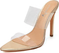 Clear Pointed Toe Heels Sandals Transparent Strap Stiletto - Sleek 1/2