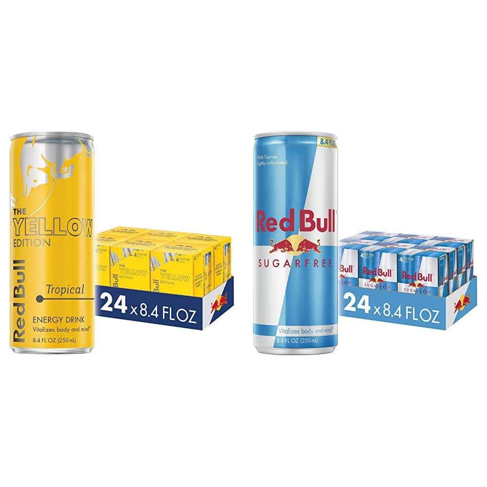 Red Bull Yellow Edition Tropical Sugar Free Energy Drinks 24 Cans