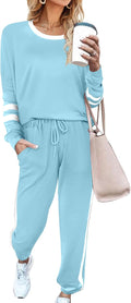 Aloodor Sweatsuit for Women 2 Piece Outfits Crewneck Set - Cozy