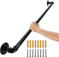 Pipe Stair Handrail 3ft - Heavy-Duty Matte Black Rail for Stairs