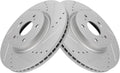 TRQ Front Performance Brake Rotors Set Compatible with 2018-2021 Honda
