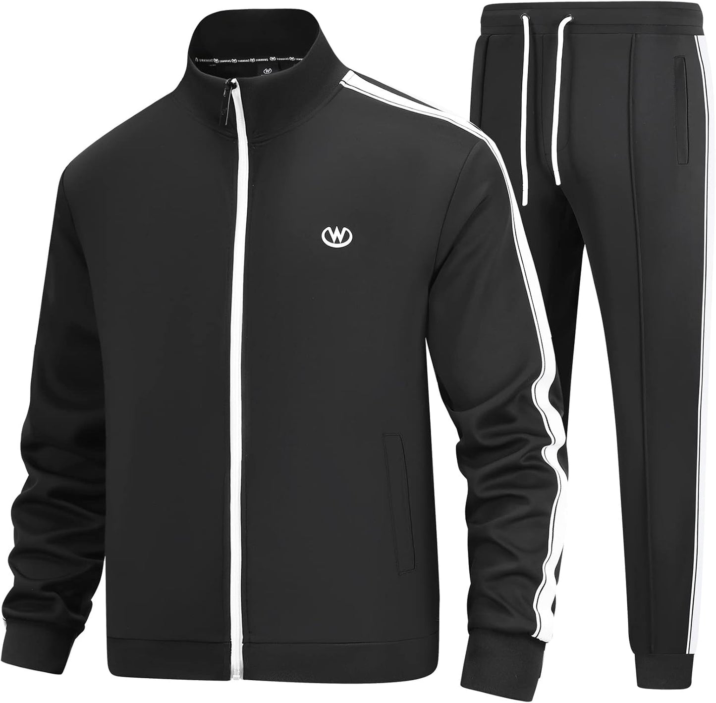 Men's Tracksuits Set Long Sleeve Causal Full Zip Running Sports