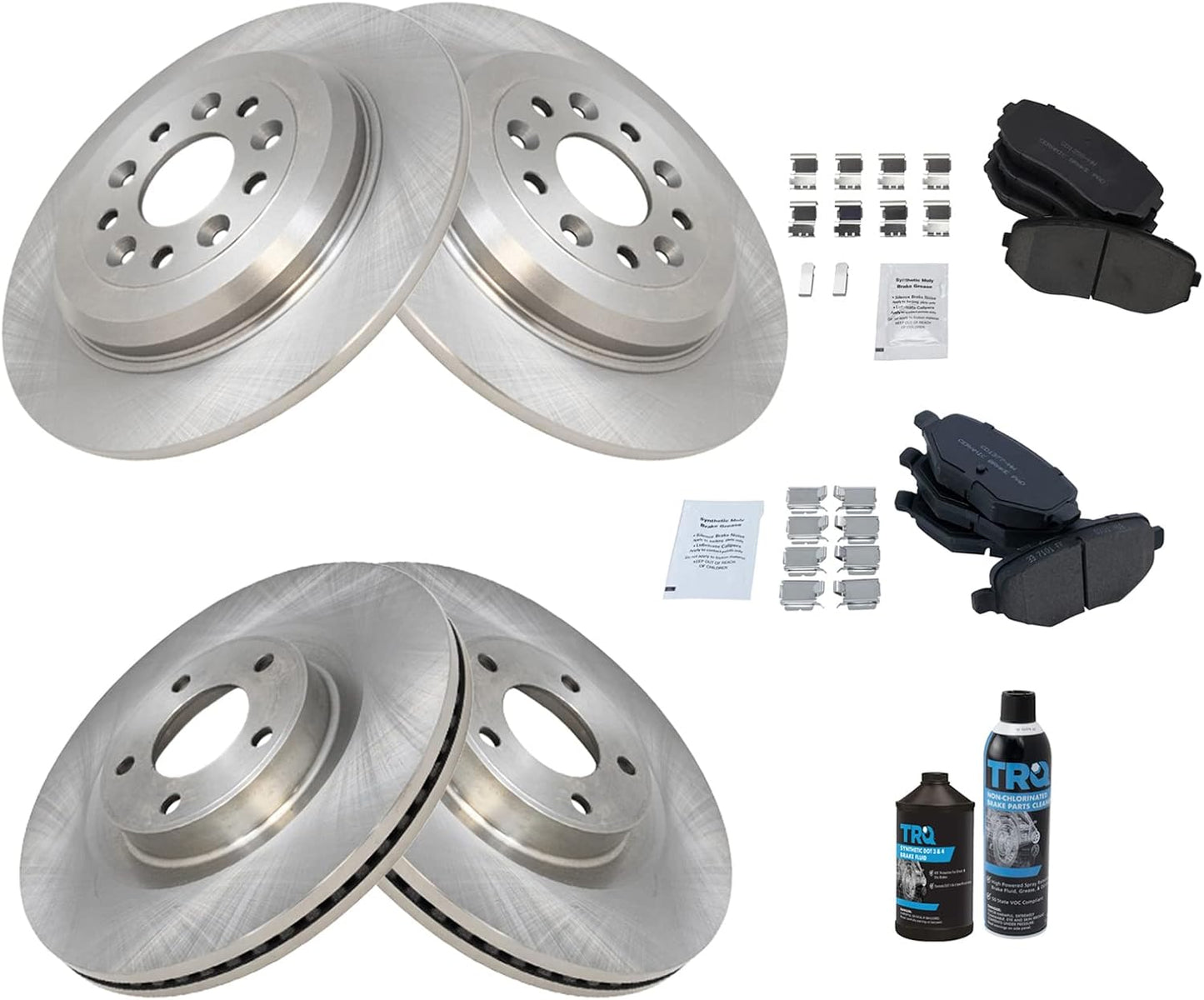 TRQ Front and Rear Brake Pad & Rotor Kit for Ford Edge MKX