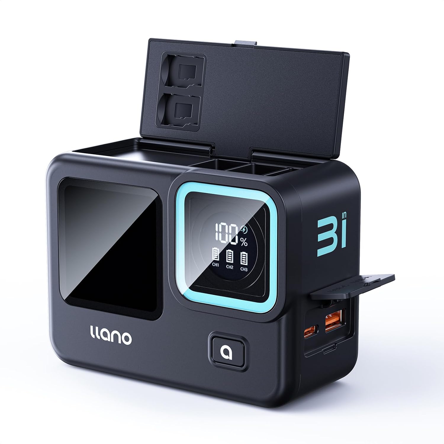 3-Slot PD 30W Fast Battery Charger for GoPro Hero 12/11/10/9