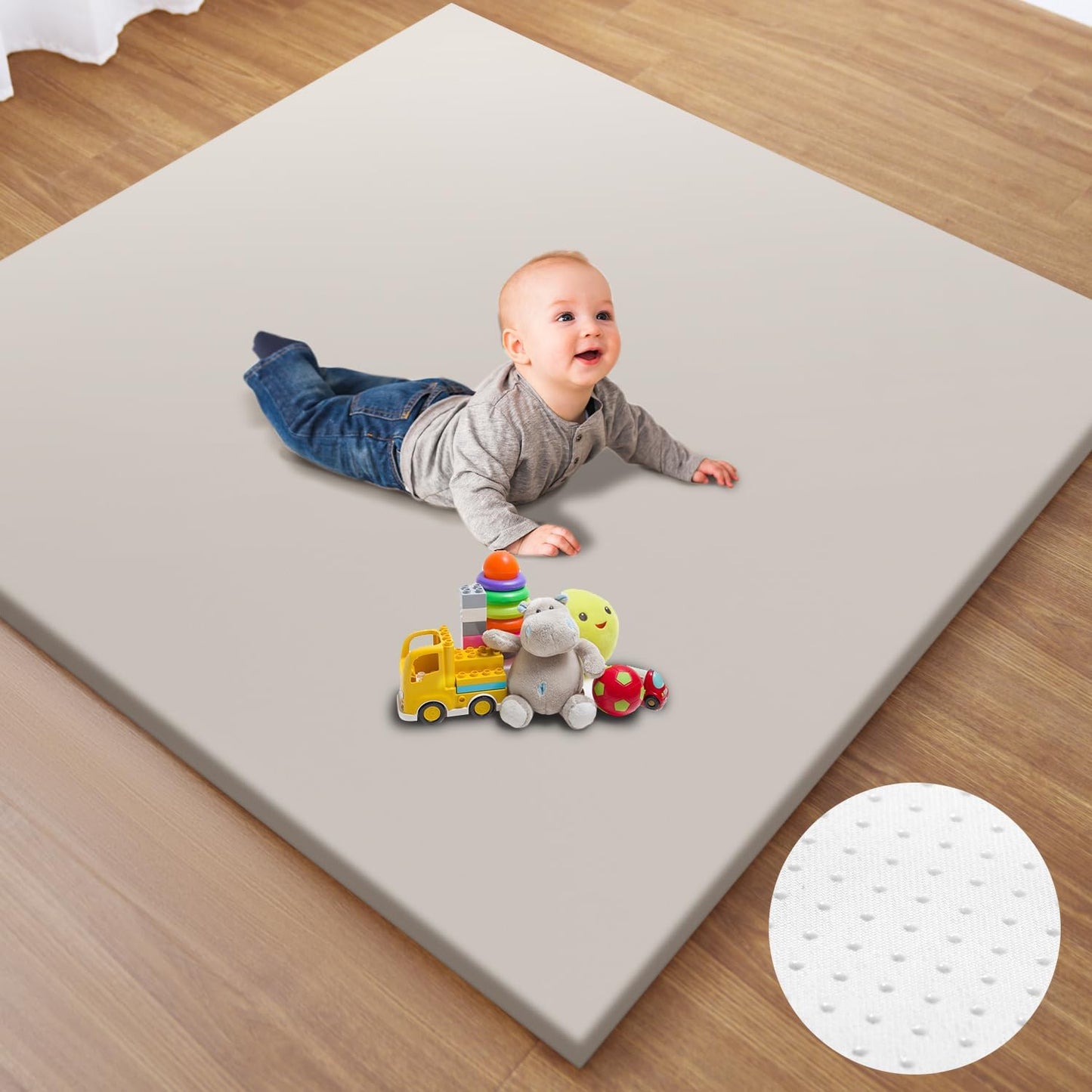 Baby Play Mat for Floor - Vegan Leather, Extra Thick & Waterproof