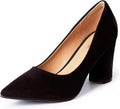 Heel The World Women's Black Chunky Block Heels - 3in Comfort