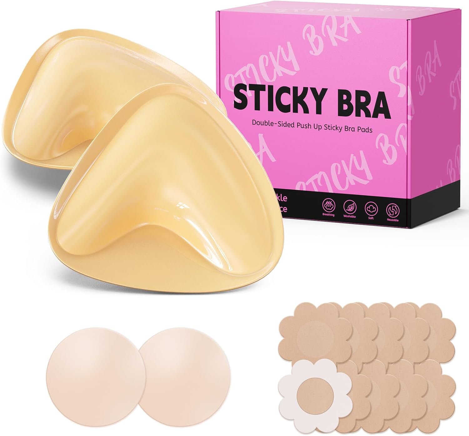 Ultra Push Up Sticky Bra Pads Inserts for All-Day Comfort