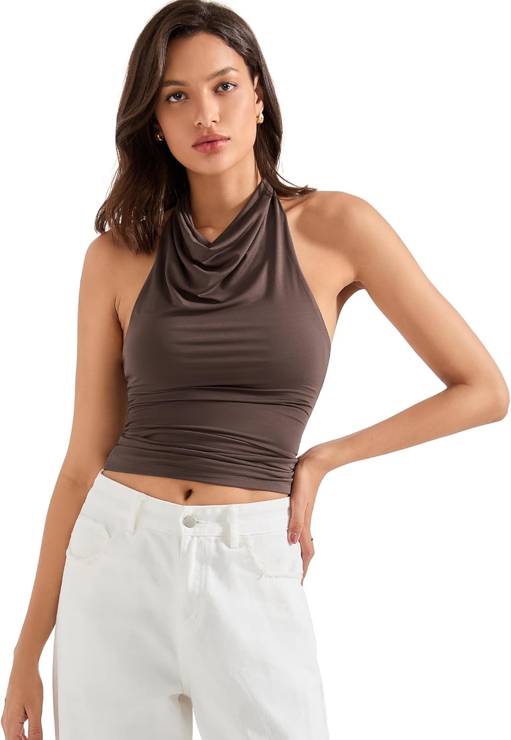 SUUKSESS Women Halter Backless Tank Tops for Summer Nights