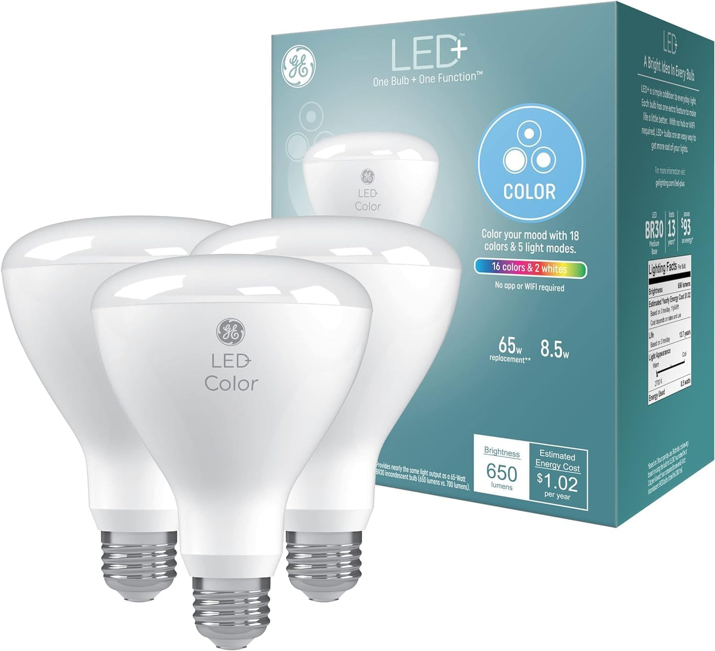 GE LED+ Color Changing Light Bulbs for Dorm Room Essentials