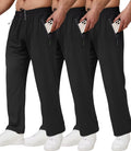 3 Pack Men's Athletic Pants with Zip Pockets - Lightweight Workout