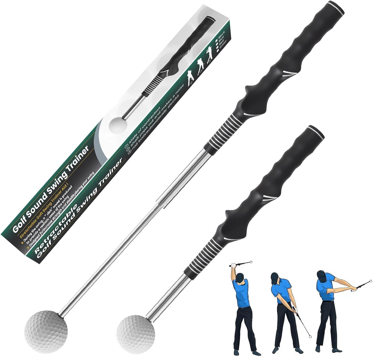 Retractable Golf Swing Trainer for Right-Handed Golfers
