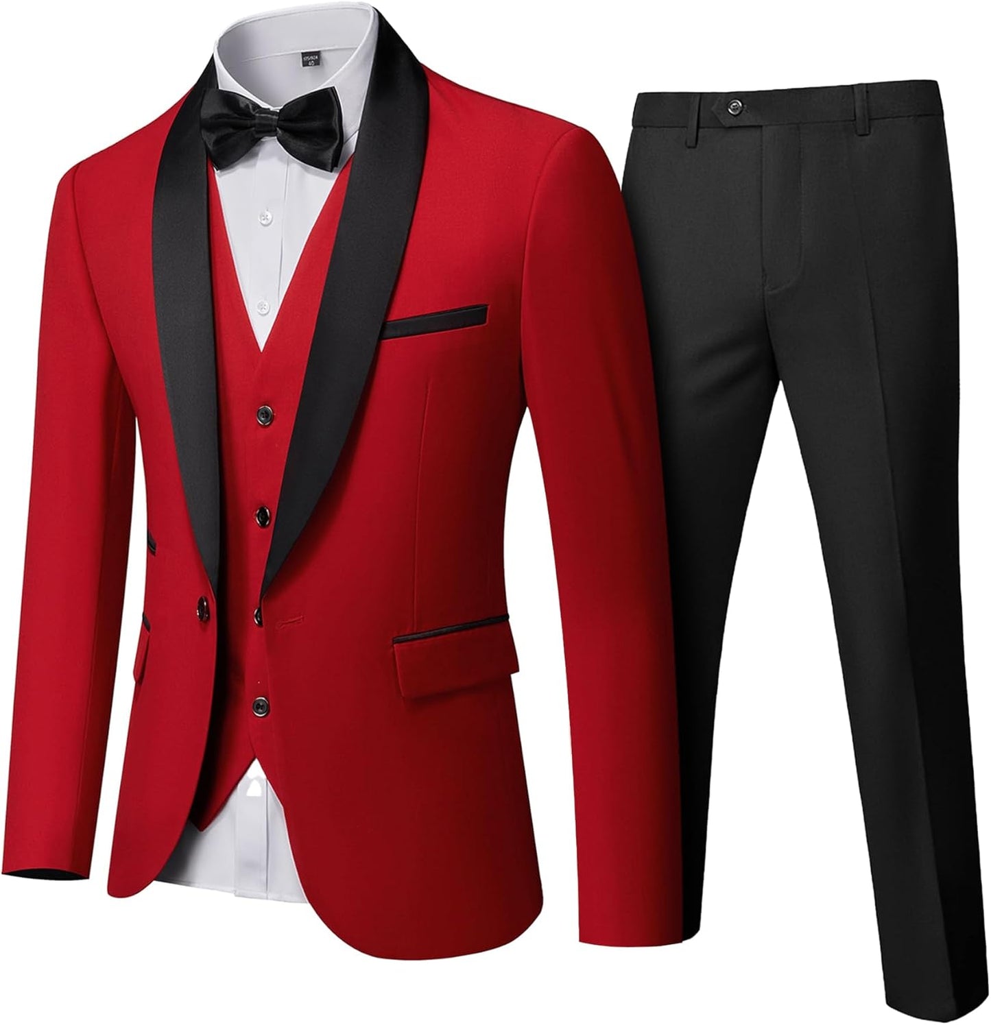 YND Men's 3 Piece Tuxedo Set for Weddings and Formal Events