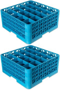 Opticlean 25-Compartment Divided Glass Rack - Durable, Stackable