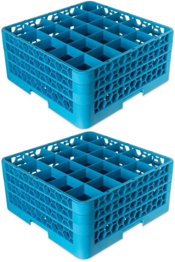 Opticlean 25-Compartment Divided Glass Rack for Safe Transport