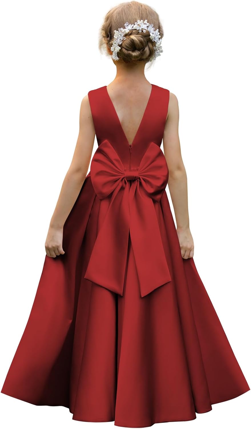 Elegant Satin Flower Girl Dresses for Weddings and Pageants