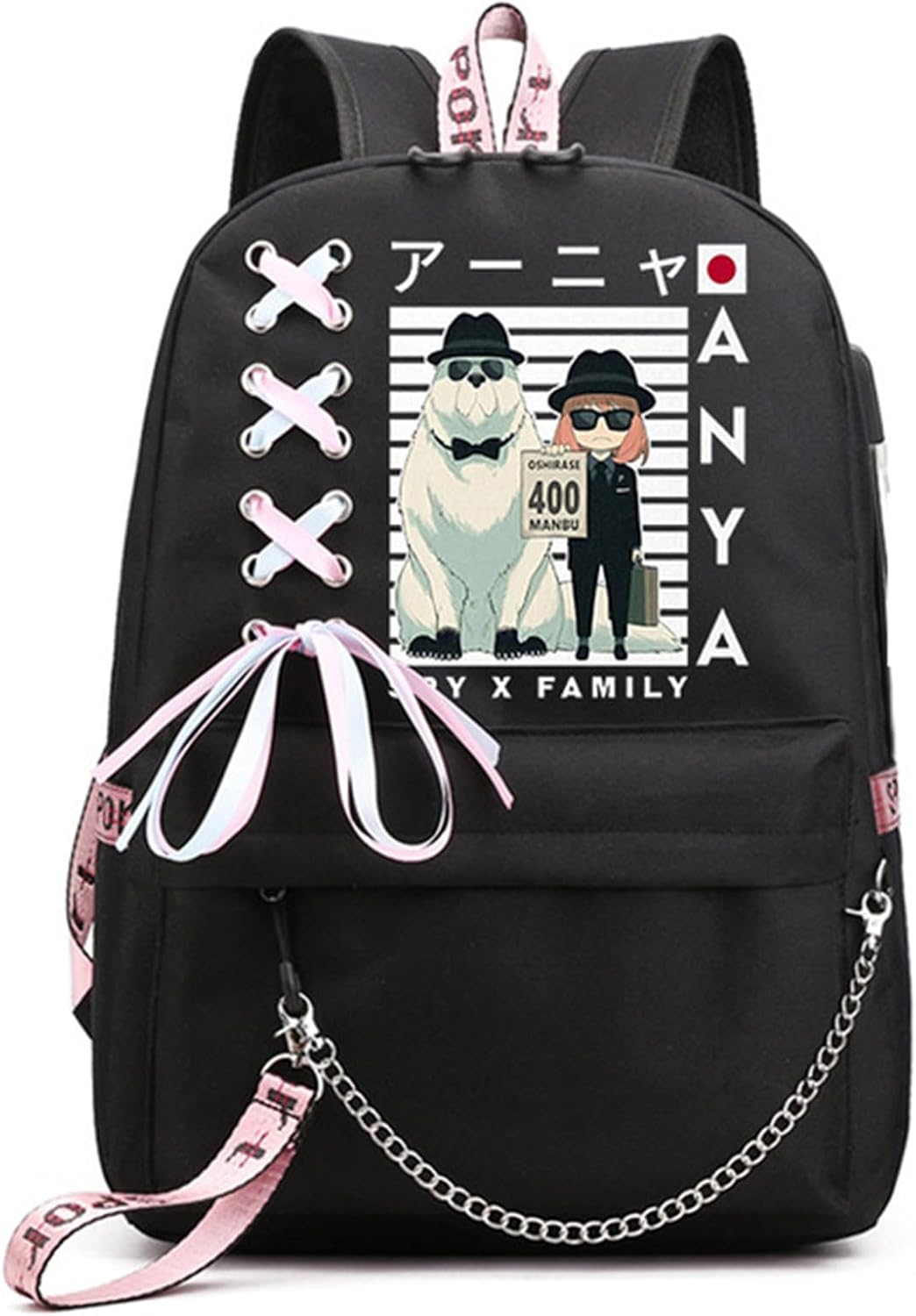 ISaikoy Anime Anya Forger Backpack with USB Port for School