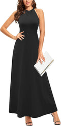 Women's Summer 2025 Maxi Dress Floral Halter Neck - Flowy Evening Wear