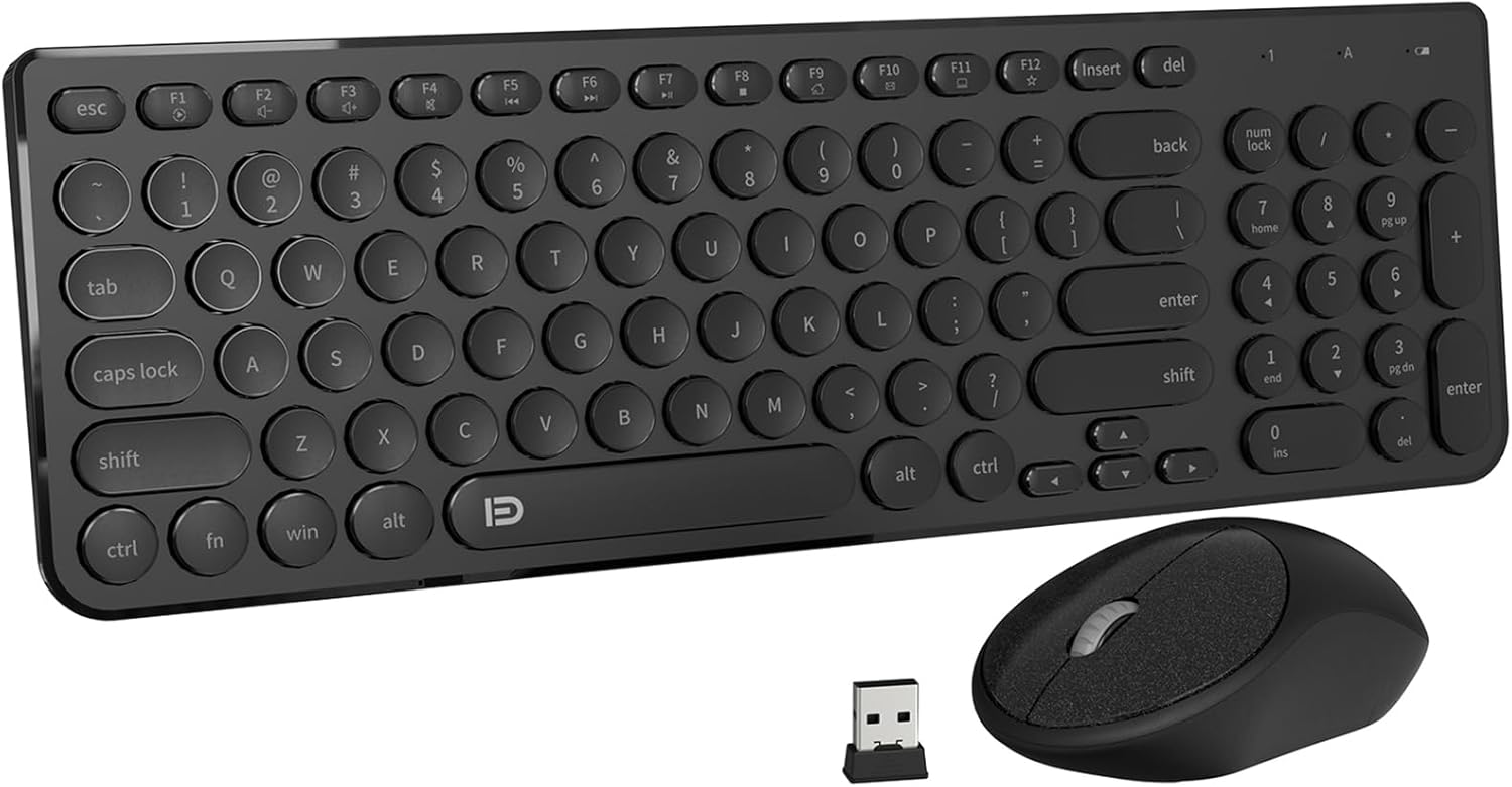 iK6630 Cute Round Key Wireless Combo - Quiet & Power-Saving!