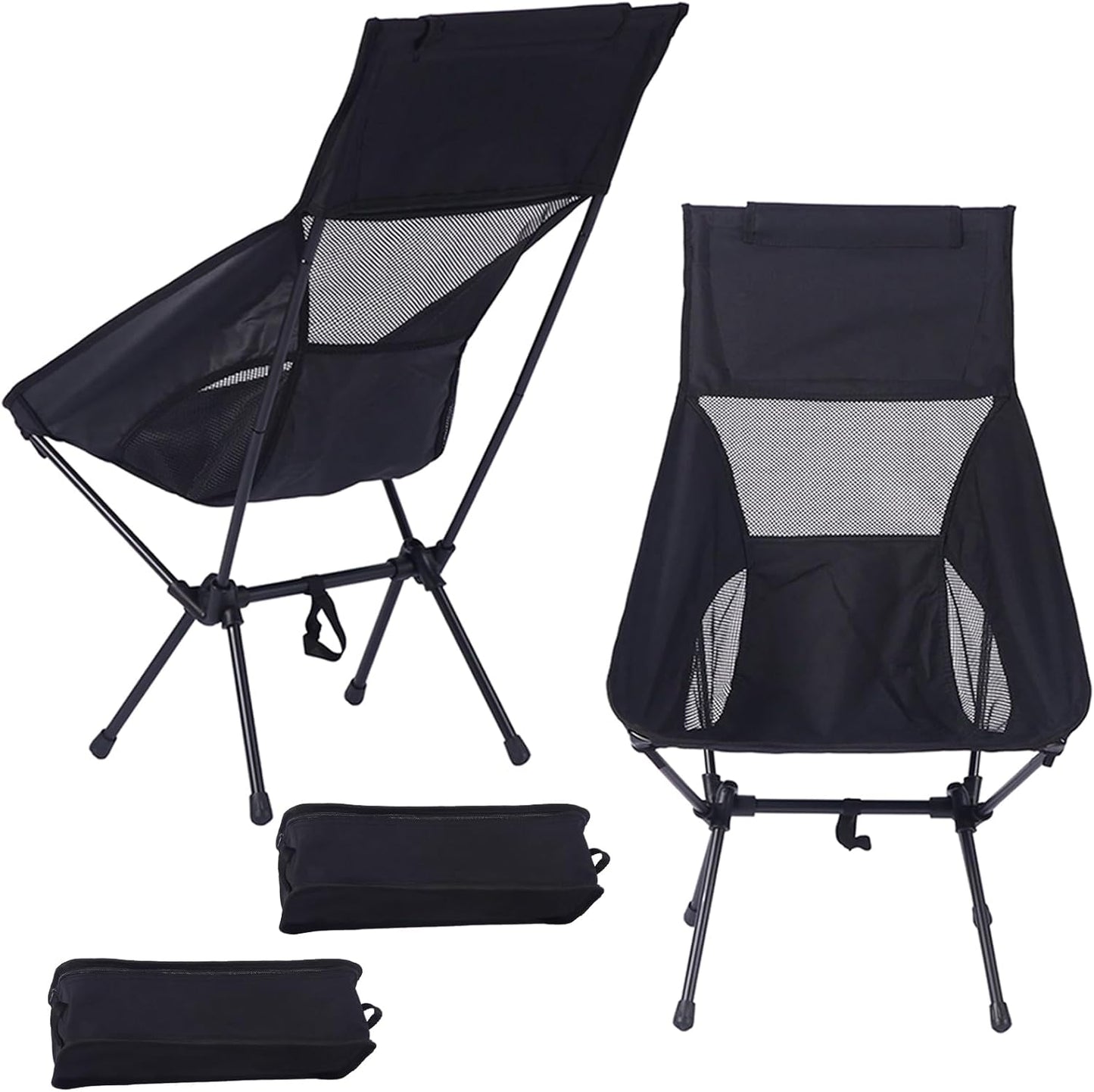 DA-MEIJULE Camping Chairs x2: Portable & Light