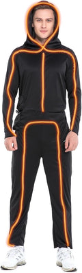 Light-up Adult Stick Figure Costume for Men - EL Wire Safety Glow