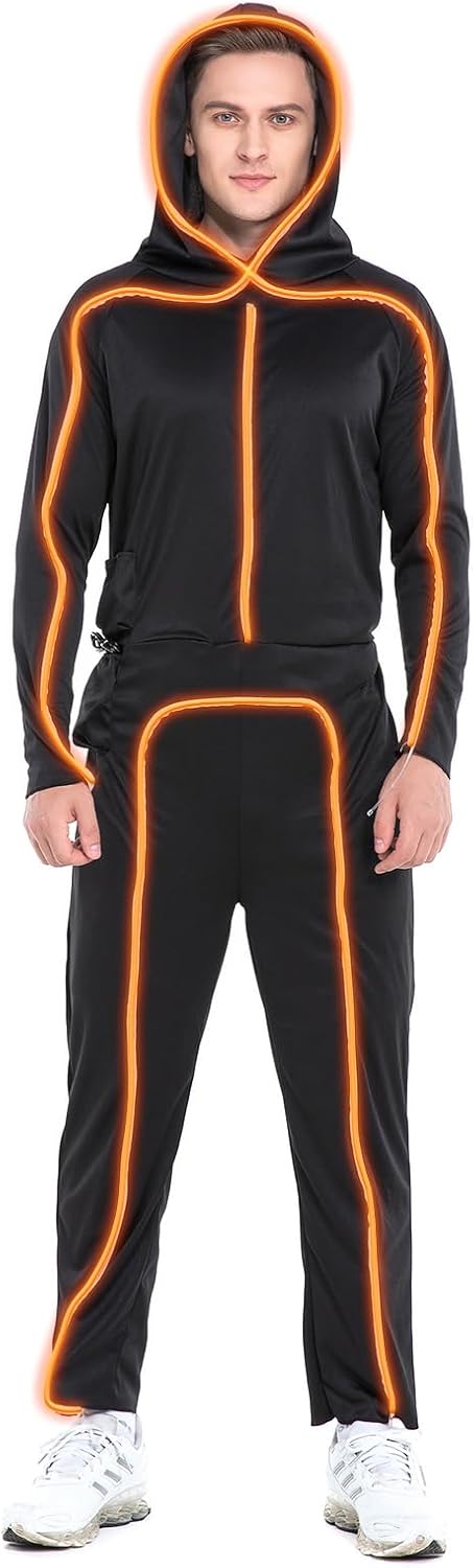 HSCTEK Light-up Adult Stick Figure Costume for Fun Nights